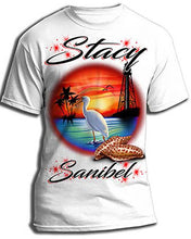 E034 Personalized Airbrush Lighthouse and Bird Kids and Adult Tee Shirt Design Yours