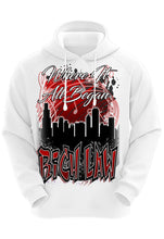 E036 Digitally Airbrush Painted Personalized Custom Urban City Building Landscape  Adult and Kids Hoodie Sweatshirt
