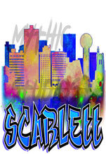 E038 Digitally Airbrush Painted Personalized Custom Urban City Building Landscape  Adult and Kids T-Shirt