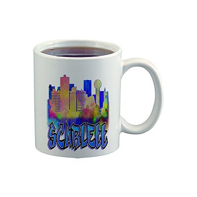E038 Digitally Airbrush Painted Personalized Custom Urban City Building Landscape    Ceramic Coffee Mug