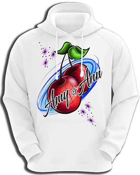 F003 Custom Airbrush Personalized Best Friend Cherries Hoodie Sweatshirt Design Yours