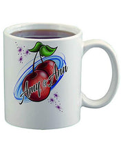F003 Custom Airbrush Personalized Best Friend Cherries Ceramic Coffee Mug Design Yours