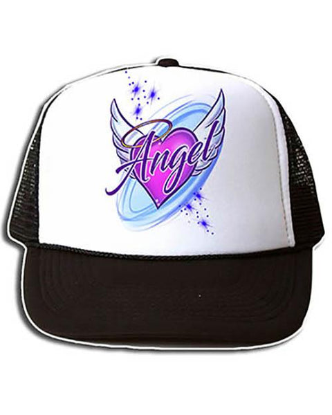 F006 Custom Airbrush Personalized Angel Wings Snapback Trucker Hat Design Yours