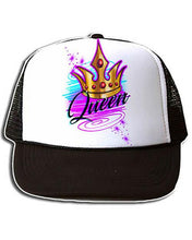F007 Custom Airbrush Personalized Crown Snapback Trucker Hat Design Yours