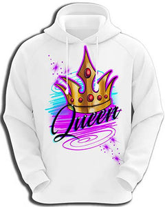 F007 Custom Airbrush Personalized Crown Hoodie Sweatshirt Design Yours
