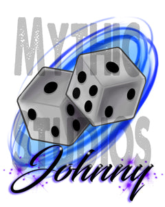 F008 Custom Airbrush Personalized Dice Tee Shirt Design Yours