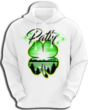 F009 Custom Airbrush Personalized 4 Leaf Clover Hoodie Sweatshirt Design Yours