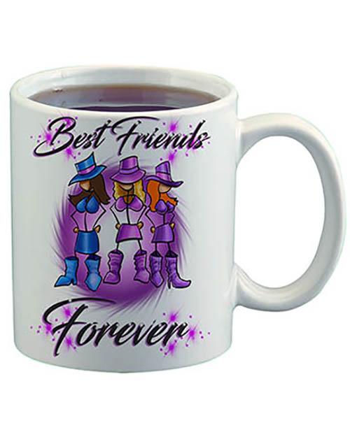 F011 Custom Airbrush Personalized Stick Figure Girls Ceramic Coffee Mug Design Yours