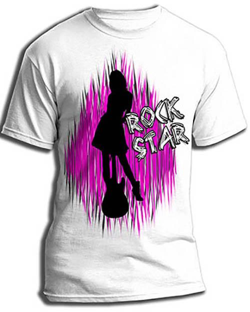 F017 Custom Airbrush Personalized Rock Star Tee Shirt Design Yours