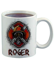 F018 Custom Airbrush Personalized Firefighter Ceramic Coffee Mug Design Yours