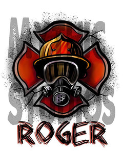 F018 Custom Airbrush Personalized Firefighter Ceramic Coaster Design Yours