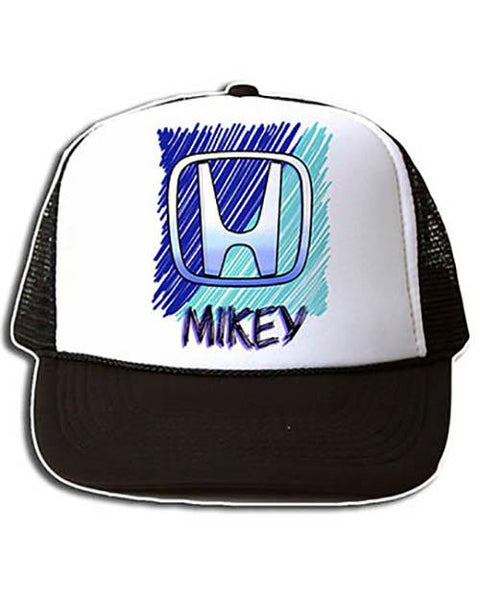 F022 Custom Airbrush Personalized Honda Snapback Trucker Hat Design Yours