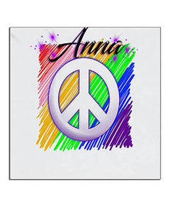 F025 Custom Airbrush Personalized Peace Sign Ceramic Coaster Design Yours
