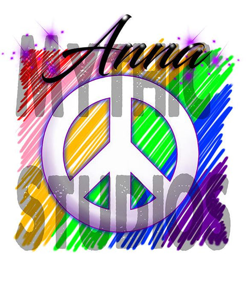 F025 Custom Airbrush Personalized Peace Sign Hoodie Sweatshirt Design Yours