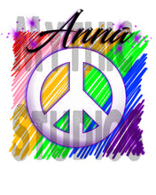 F025 Custom Airbrush Personalized Peace Sign Ceramic Coaster Design Yours