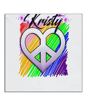 F027 Custom Airbrush Personalized Peace Heart Ceramic Coaster Design Yours