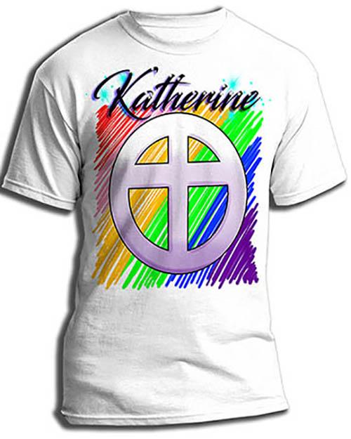 F028 Custom Airbrush Personalized Christian Cross Tee Shirt Design Yours
