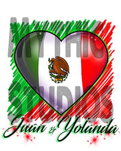 F031 Custom Airbrush Personalized Mexican Flag Heart Ceramic Coaster Design Yours