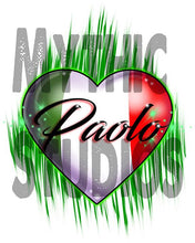 F032 Custom Airbrush Personalized Italian Flag Heart License Plate Tag Design Yours