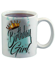 F038 Custom Airbrush Personalized Birthday Girl Crown Ceramic Coffee Mug Design Yours