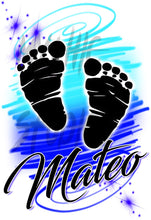 F046 Digitally Airbrush Painted Personalized Custom baby feet    Auto License Plate Tag