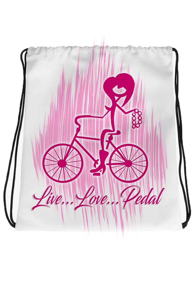 F049 Digitally Airbrush Painted Personalized Custom Bicycle racing Theme gift set name bday event discount  Drawstring Backpack