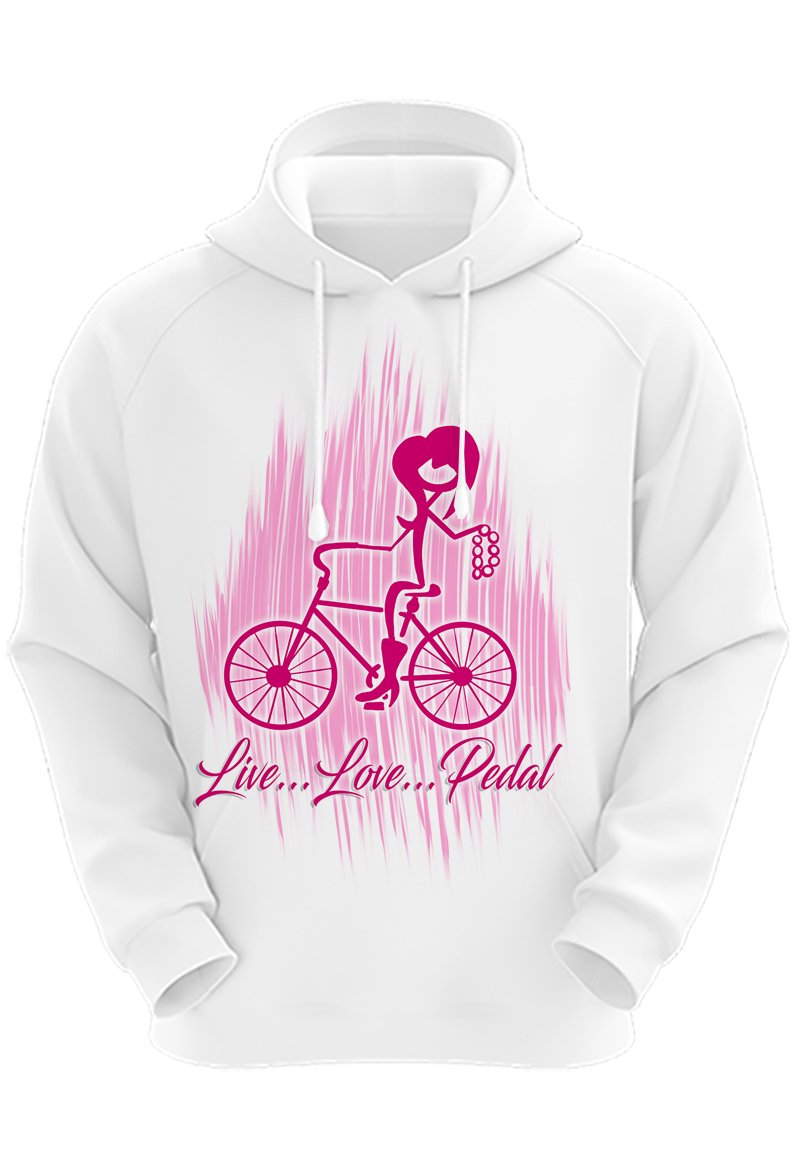 F049 Digitally Airbrush Painted Personalized Custom Bicycle  Adult and Kids Hoodie Sweatshirt
