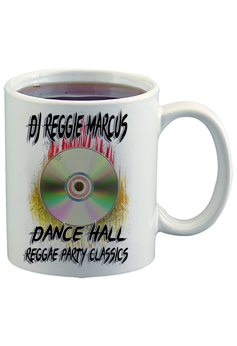 F052 Digitally Airbrush Painted Personalized Custom CD DJ    Ceramic Coffee Mug
