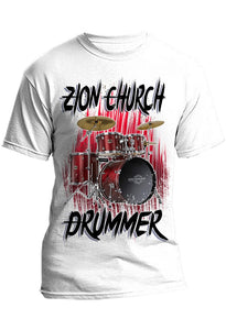 F055 Digitally Airbrush Painted Personalized Custom Drum Set Music  Adult and Kids T-Shirt