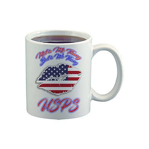 F060 Digitally Airbrush Painted Personalized Custom American Flag Lips    Ceramic Coffee Mug
