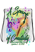 F067 Digitally Airbrush Painted Personalized Custom Paint Brush   Drawstring Backpack.