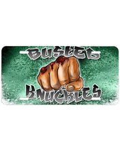 F070 Digitally Airbrush Painted Personalized Custom Busted Knuckles    Auto License Plate Tag