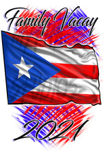 F071 Digitally Airbrush Painted Personalized Custom Puerto Rico Flag  Drawstring Backpack.