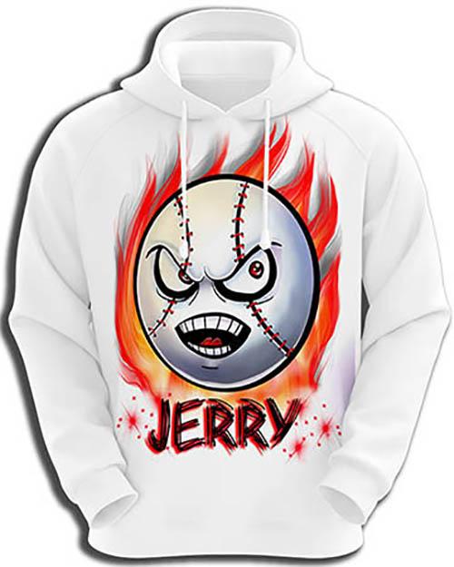 G001 Personalized Airbrush Baseball Hoodie Sweatshirt Design Yours Medium Adult / No / Yes