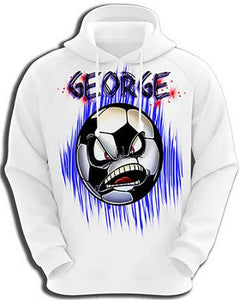 G002 Personalized Airbrush Soccer Ball Hoodie Sweatshirt Design Yours