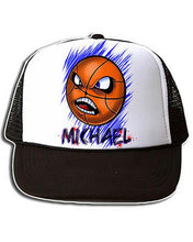 G004 Personalized Airbrush Basketball Snapback Trucker Hat Design Yours