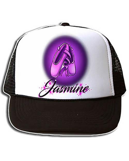 G008 Personalized Airbrush Ballet Shoes Snapback Trucker Hat Design Yours