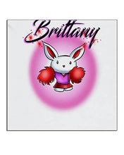 G009 Personalized Airbrush Cheer Bunny Pom Pom Ceramic Coaster Design Yours
