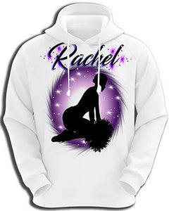 G010 Personalized Airbrush Cheerleader Hoodie Sweatshirt Design Yours