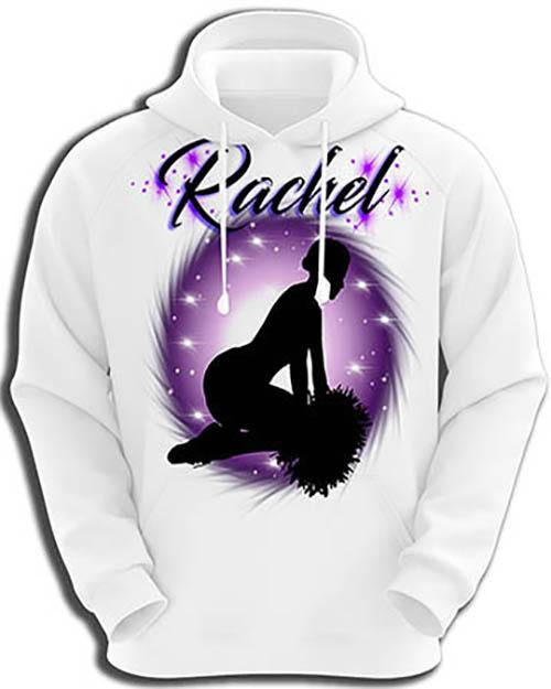 G010 Personalized Airbrush Cheerleader Hoodie Sweatshirt Design Yours