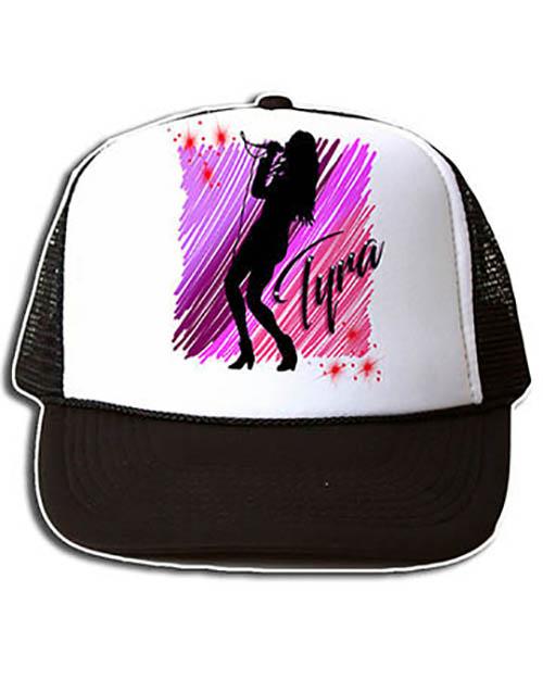 G014 Personalized Airbrush Singer Musician Snapback Trucker Hat Design Yours