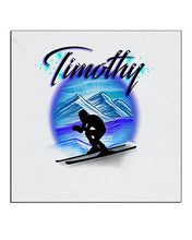 G015 Personalized Airbrush Skiing Ceramic Coaster Design Yours