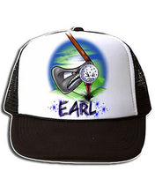 G016 Personalized Airbrush Golfing Snapback Trucker Hat Design Yours