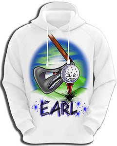 G016 Personalized Airbrush Golfing Ceramic Coffee Mug Hoodie Sweatshirt Design Yours