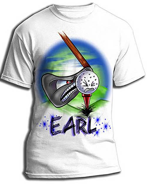 G016 Personalized Airbrush Golfing Tee Shirt Design Yours