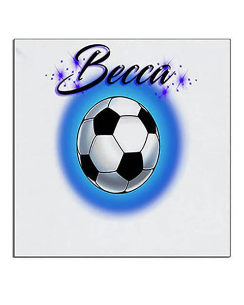 G022 Personalized Airbrush Soccer Ball Ceramic Coaster Design Yours