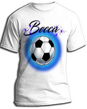 G022 Personalized Airbrush Soccer Ball Tee Shirt Design Yours