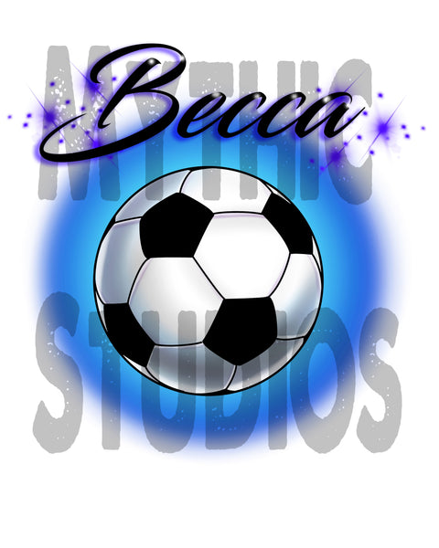 G022 Personalized Airbrush Soccer Ball Tee Shirt Design Yours