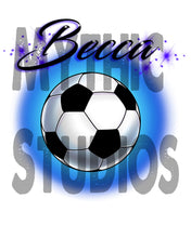 G022 Personalized Airbrush Soccer Ball License Plate Tag Design Yours