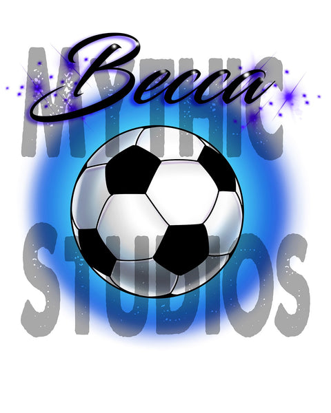 G022 Personalized Airbrush Soccer Ball Ceramic Coaster Design Yours